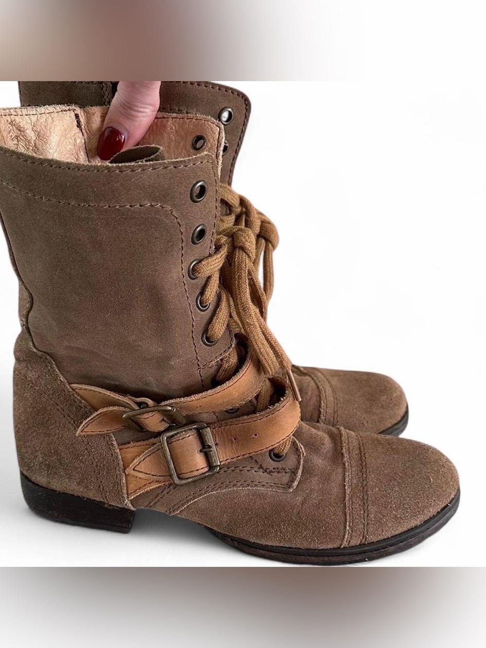 Steve Madden leather combat boots